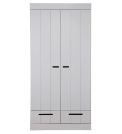 Szafa DRAWER 195 x 94 cm drewno sosna szara