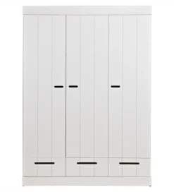 Szafa DRAWER 195 x 140 cm drewno sosna biała