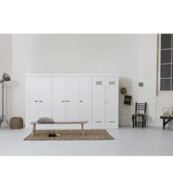 Szafa DRAWER 195 x 140 cm drewno sosna biała
