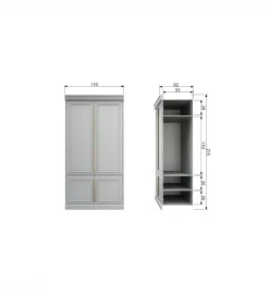 Szafa ORGANIZE 62 cm drewno sosny mist