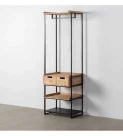 Szafa otwarta INDUSTRIAL 60 cm naturalna czarna
