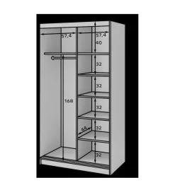 Szafa przesuwna BIANCCO II z lustrem 120 cm biały