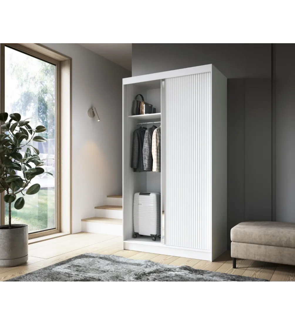 Szafa przesuwna BIANCCO II z lustrem 120 cm biały