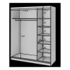 Szafa przesuwna Esville III z lustrem 180 cm w optyce Dąb artisan/Czarny mat