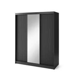Szafa przesuwna PRESCCO III z lustrem 180 cm czarny