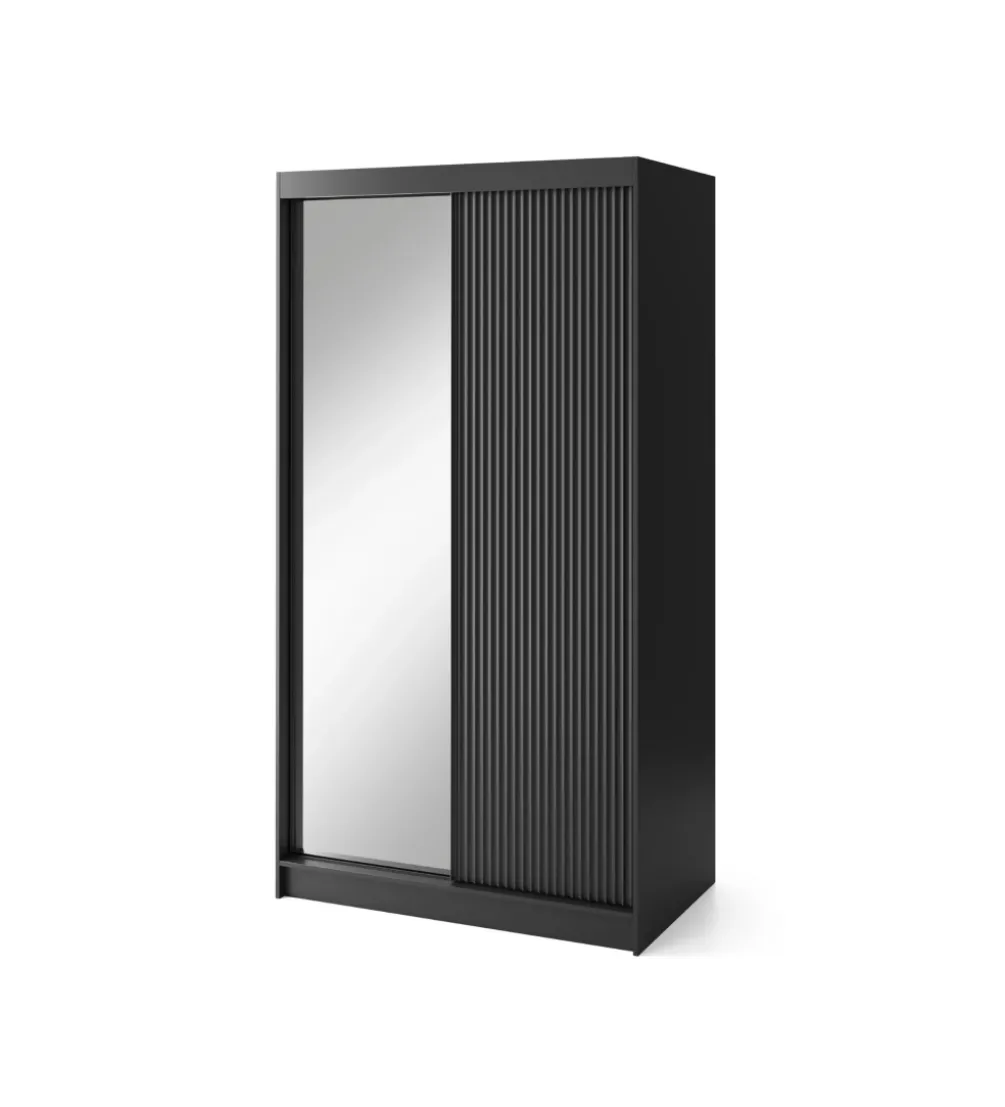 Szafa przesuwna PRESCCO II z lustrem 120 cm czarny