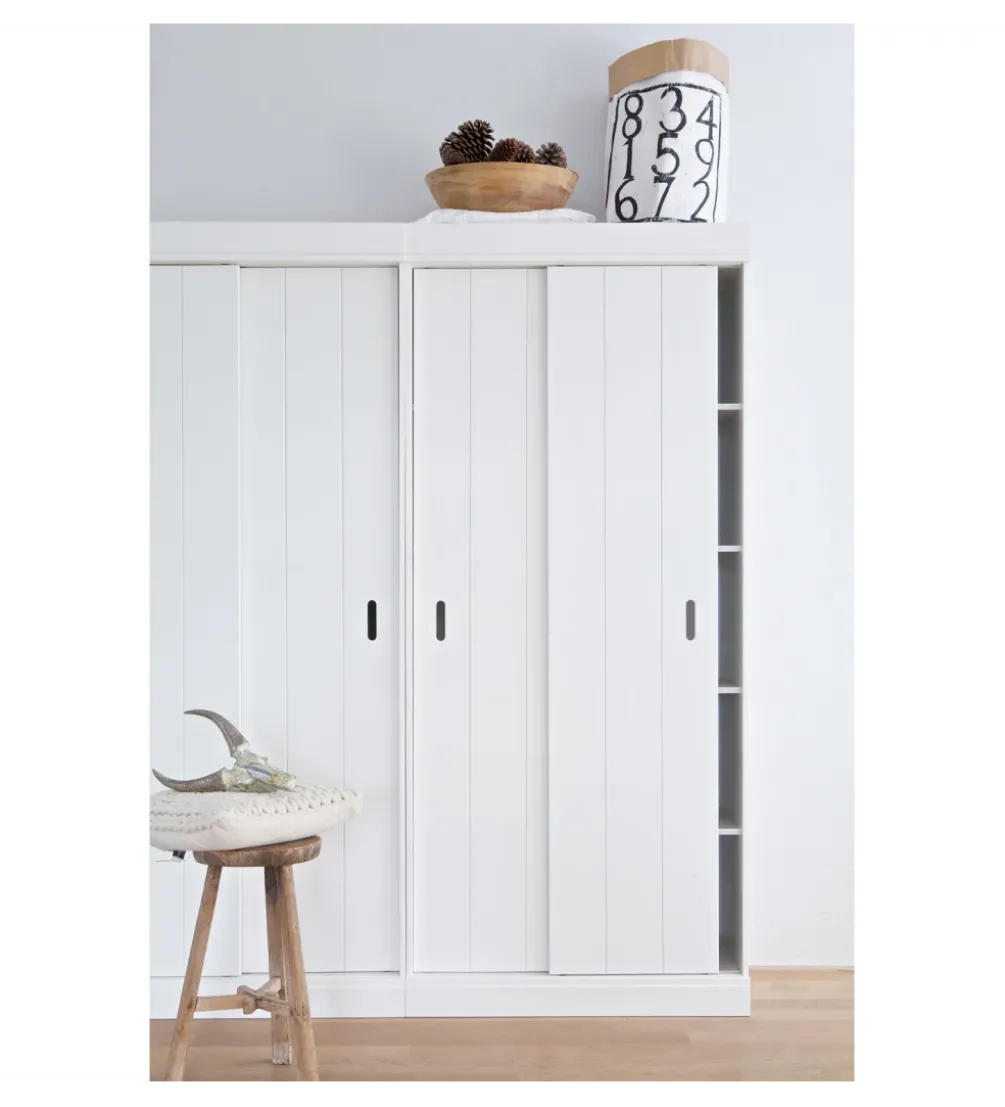 Szafa ROW 195 cm drewno sosny biała