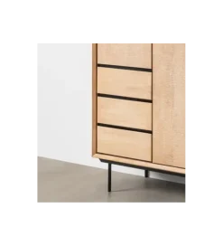 Szafa SINTRA 204 cm drewno kauczuk naturalna