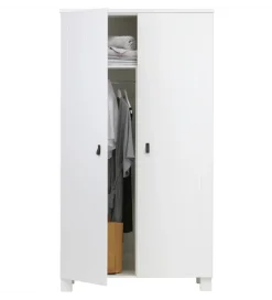 Szafa TIES 202 cm drewno sosny biała