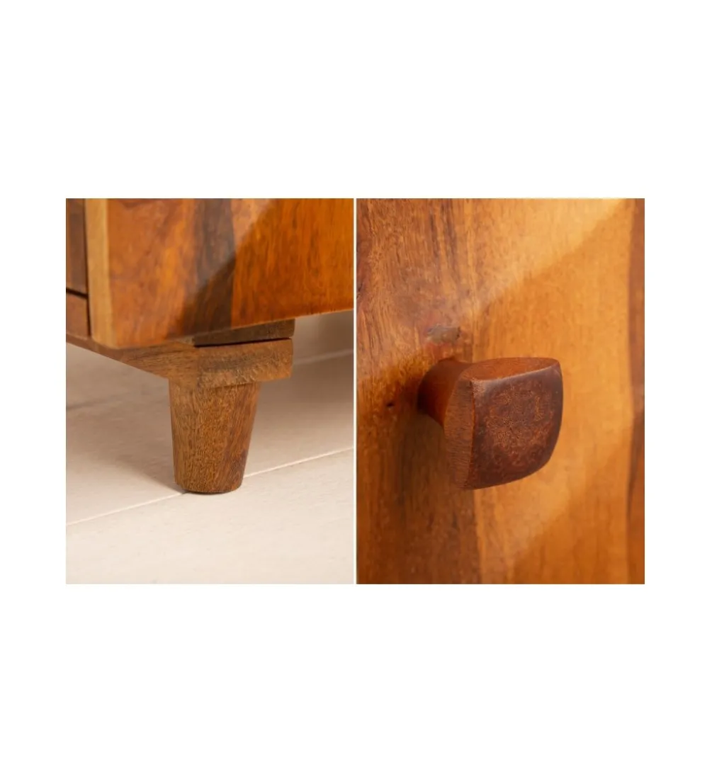 Szafka nocna DAVIDE Scorpion 50 cm drewno mango brąz