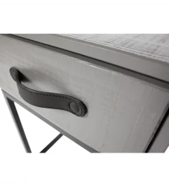 Szafka nocna MORRIS 52 cm drewno sosny szara