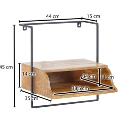 Szafka nocna wisząca BARIKA 44 cm drewno mango brąz