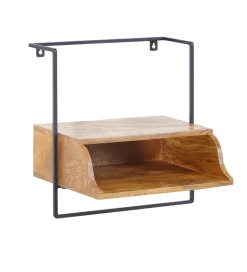 Szafka nocna wisząca BARIKA 44 cm drewno mango brąz
