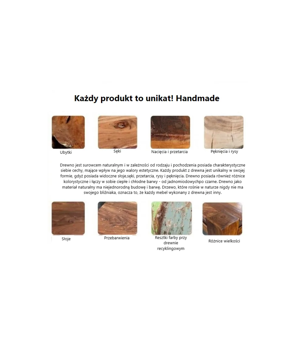Szafka nocna wisząca ZAMBEZI 50 cm drewno sheesham