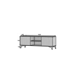 Szafka RTV ENTSIAN 150 cm w optyce dąb artisan