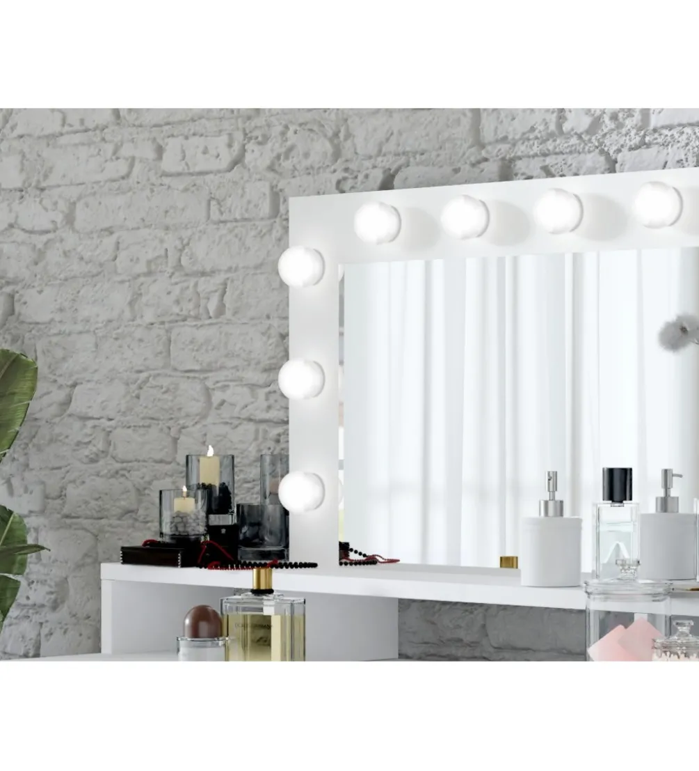 Toaletka DIVA 120 cm biała z oświetleniem