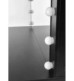 Toaletka HOLLYWOOD XL 120 cm czarna z oświetleniem LED