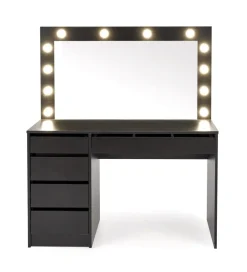 Toaletka HOLLYWOOD XL 120 cm czarna z oświetleniem LED