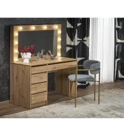 Toaletka HOLLYWOOD XL 120 cm dąb artisan z oświetleniem LED