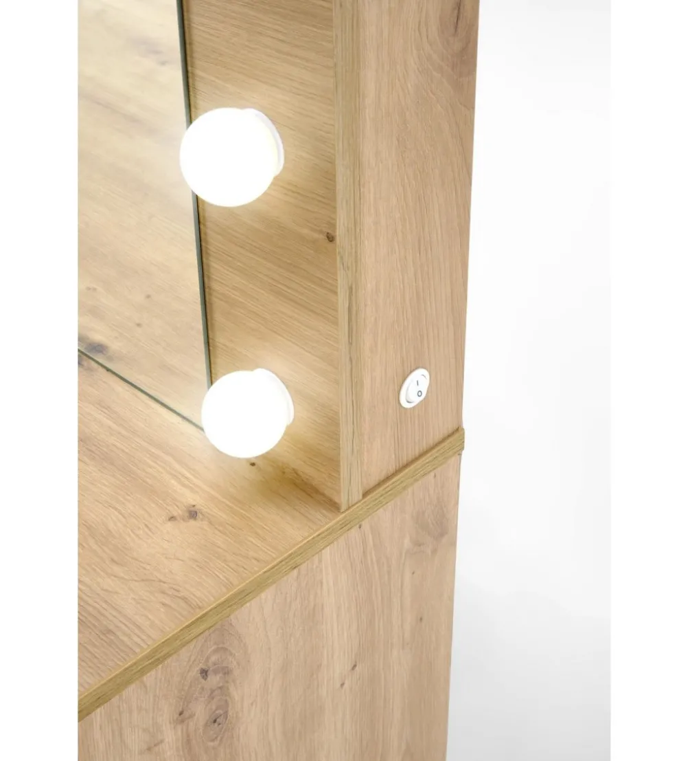 Toaletka HOLLYWOOD XL 120 cm dąb artisan z oświetleniem LED