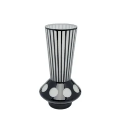 Wazon BRILLAR 40 cm czarno biały szklany