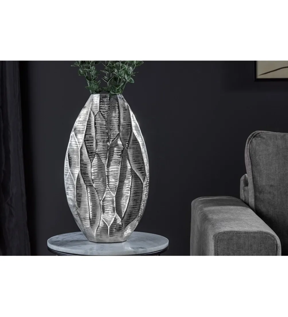 Wazon ORGANIC 45 cm srebrny