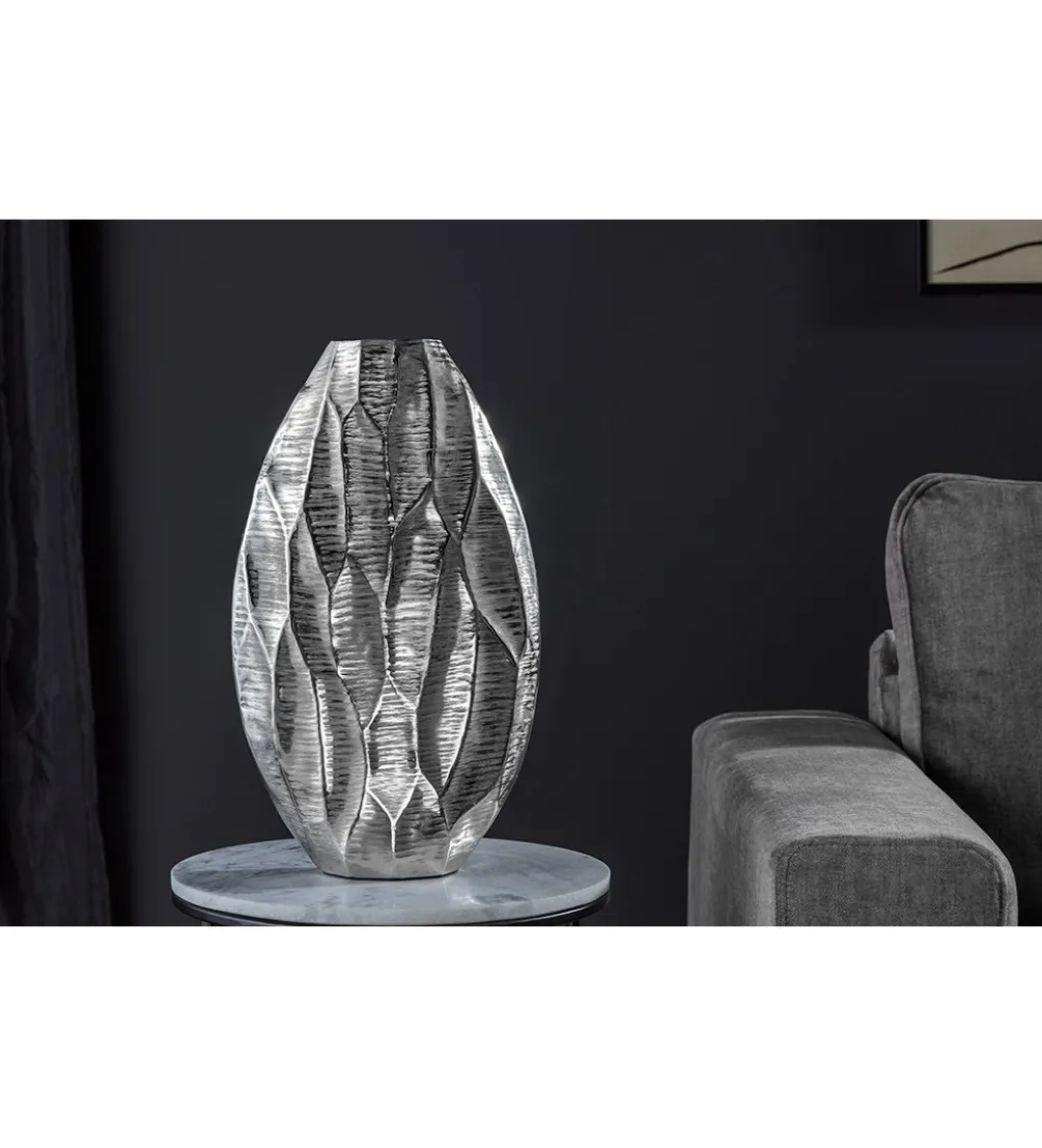 Wazon ORGANIC 45 cm srebrny