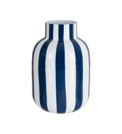 Wazon STRIPERSY 30 cm biały niebieski
