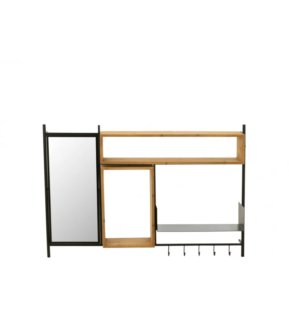 Wieszak ścienny TINA 130 cm drewno jodła czarny