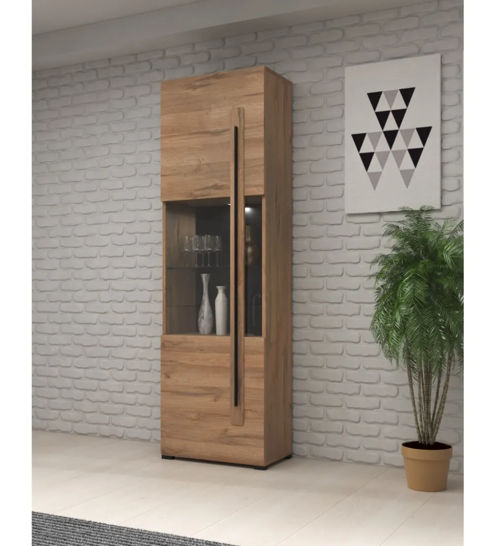 Witryna TULSA 60 cm w optyce dąb Grandson