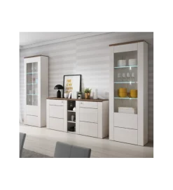 Witryna LARONA 65 cm o wybarwieniu Sonoma Trufel z kolorem Sibiu Larche