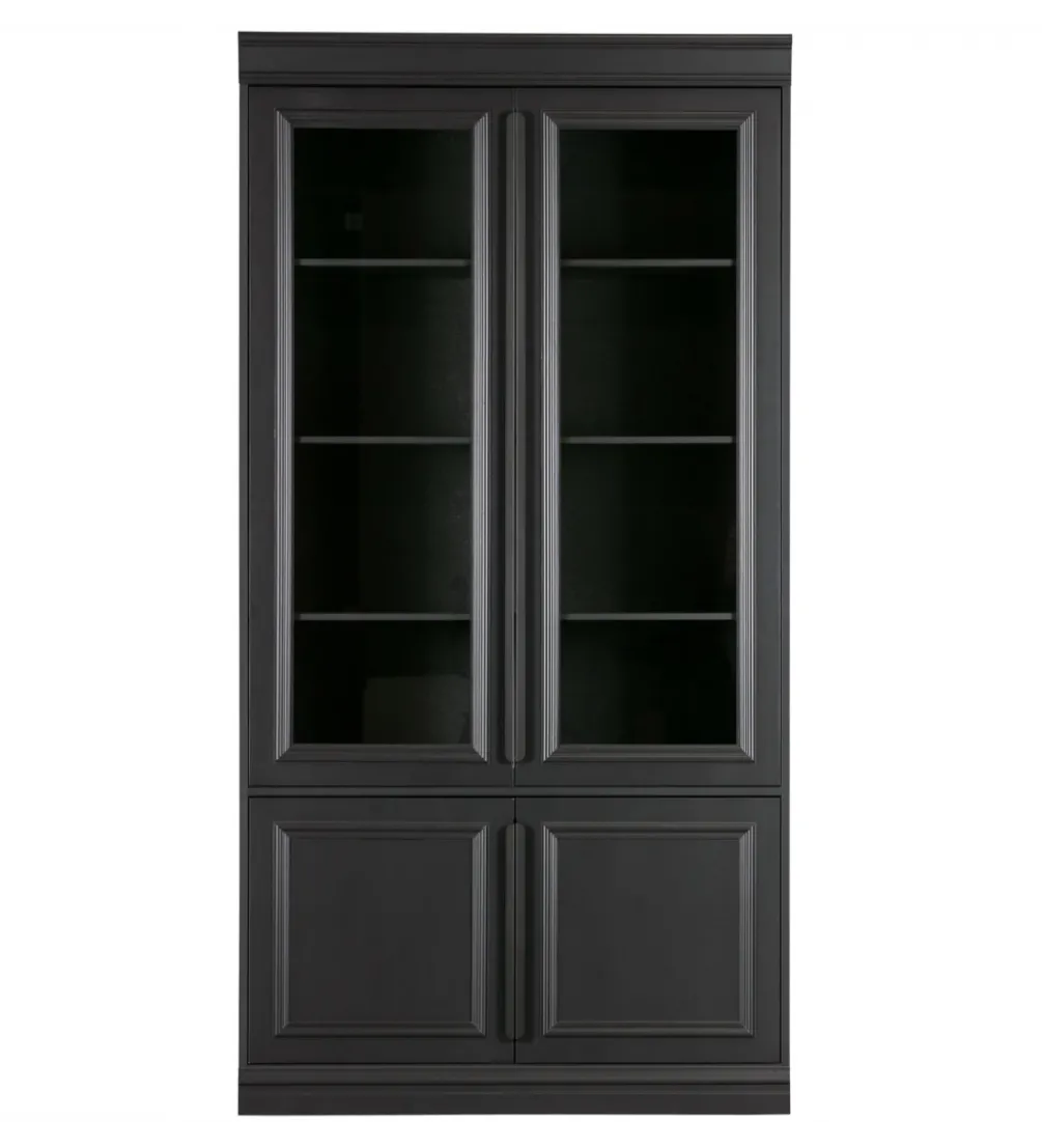 Witryna ORGANIZE 215 cm drewno sosna czarny mat