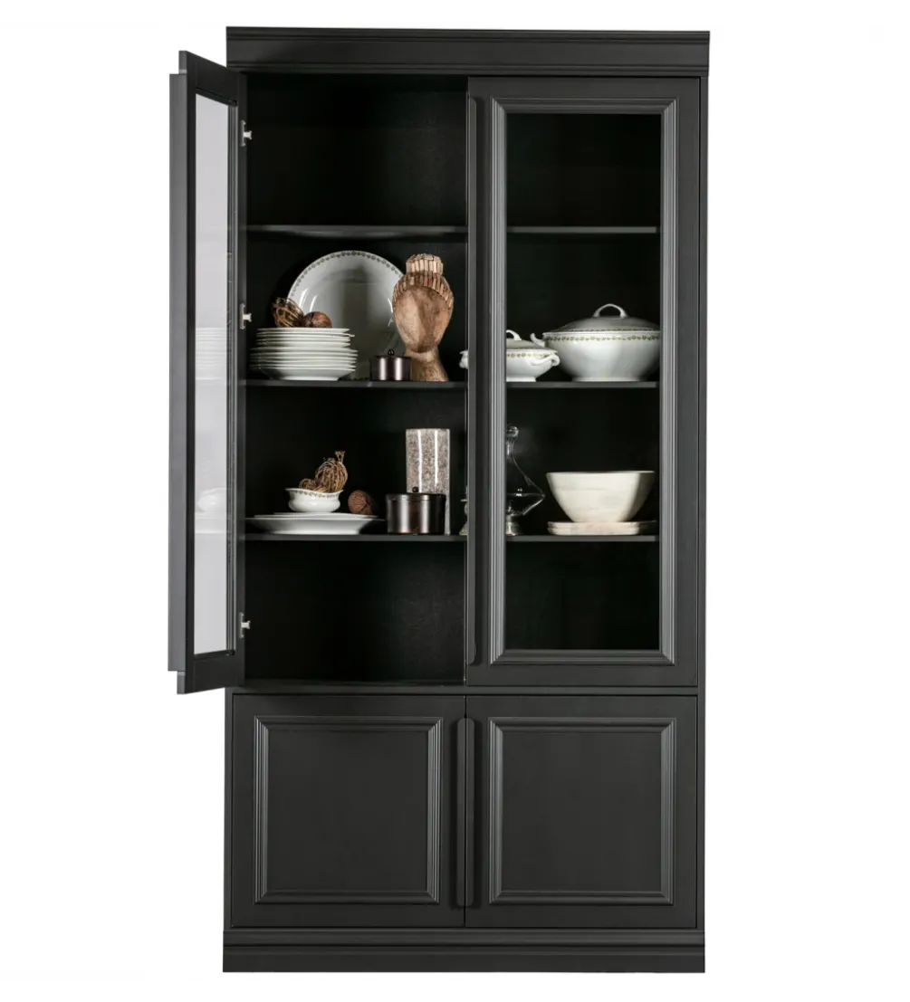 Witryna ORGANIZE 215 cm drewno sosna czarny mat