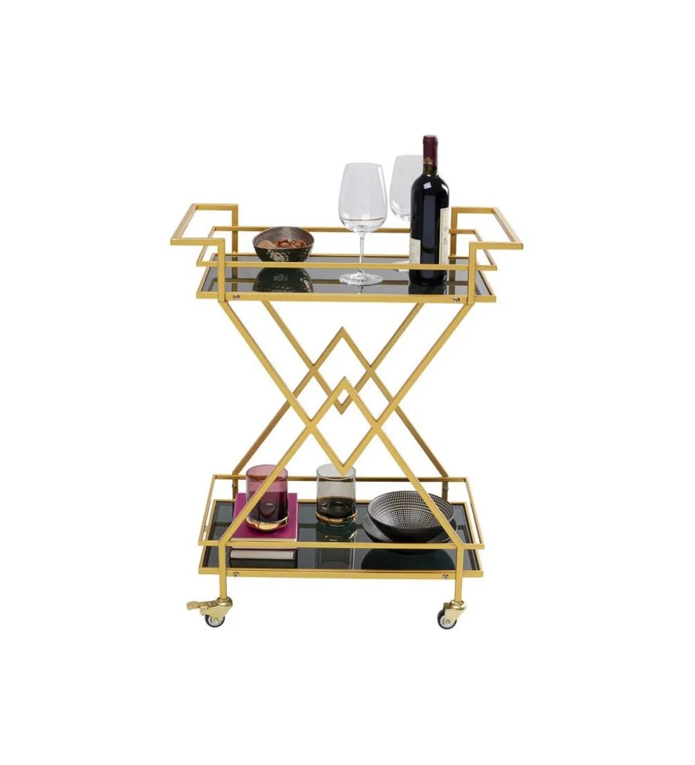 Wózek do serwowania Trolley Piramids 65 cm złoty
