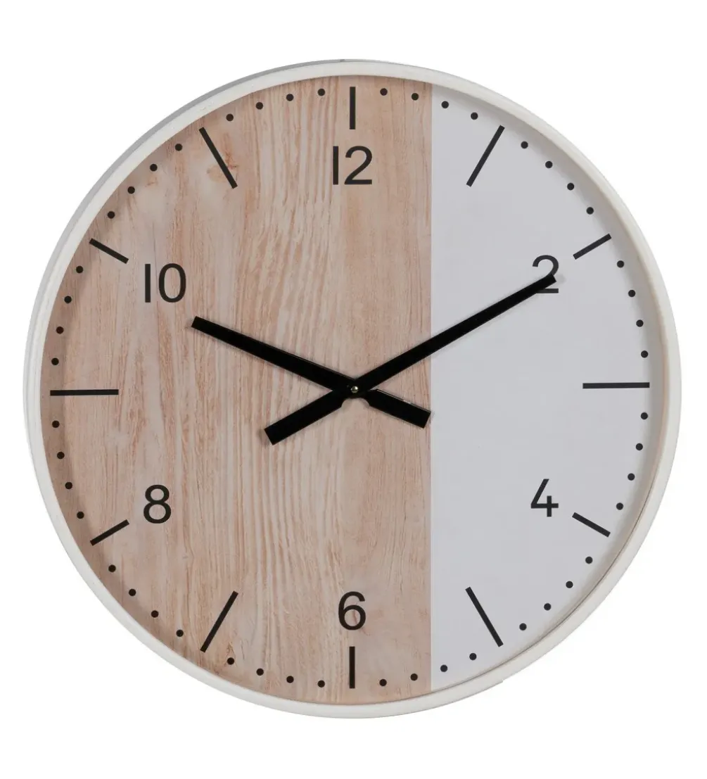 Zegar KUMINA 60 cm naturalny biały