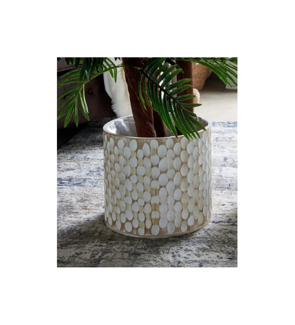 Zestaw 2 doniczek GRABADY 30 cm 25 cm naturalne