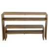 Zestaw 2 konsol SHELIS 130 cm 118 cm drewno teak