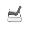 Zestaw ogrodowy CONOR sofa 114 cm dwa fotele 76 cm stolik 75 cm czarno szary