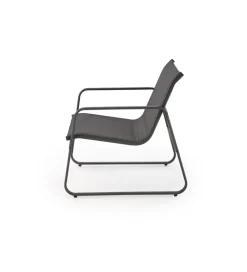Zestaw ogrodowy CONOR sofa 114 cm dwa fotele 76 cm stolik 75 cm czarno szary
