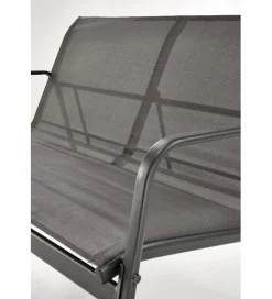 Zestaw ogrodowy CONOR sofa 114 cm dwa fotele 76 cm stolik 75 cm czarno szary