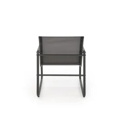 Zestaw ogrodowy CONOR sofa 114 cm dwa fotele 76 cm stolik 75 cm czarno szary