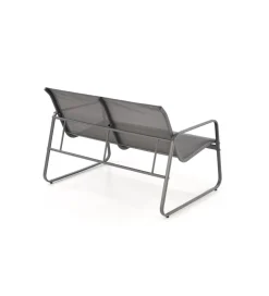 Zestaw ogrodowy CONOR sofa 114 cm dwa fotele 76 cm stolik 75 cm czarno szary