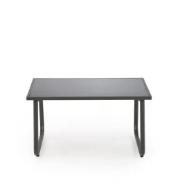 Zestaw ogrodowy CONOR sofa 114 cm dwa fotele 76 cm stolik 75 cm czarno szary
