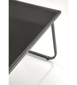 Zestaw ogrodowy CONOR sofa 114 cm dwa fotele 76 cm stolik 75 cm czarno szary