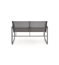 Zestaw ogrodowy CONOR sofa 114 cm dwa fotele 76 cm stolik 75 cm czarno szary