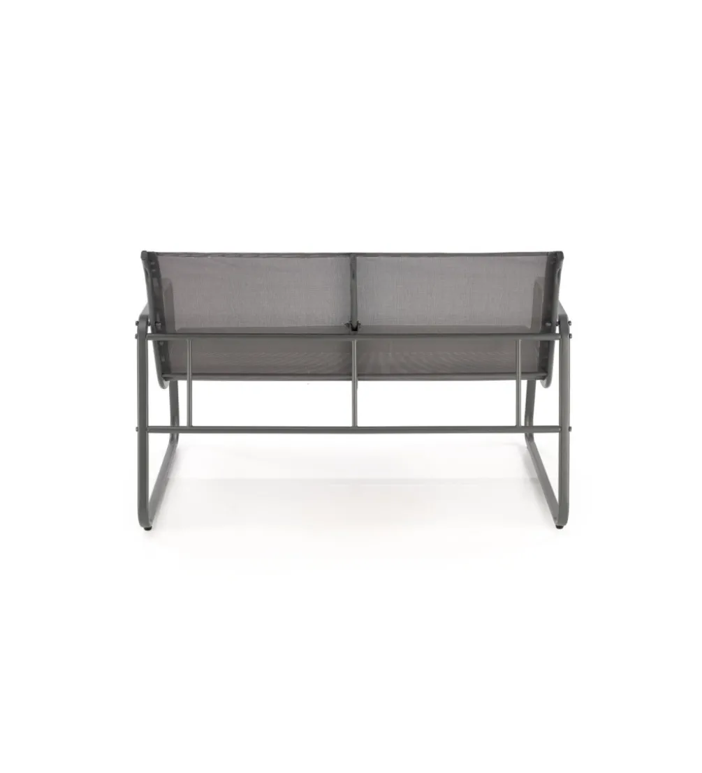 Zestaw ogrodowy CONOR sofa 114 cm dwa fotele 76 cm stolik 75 cm czarno szary