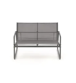 Zestaw ogrodowy CONOR sofa 114 cm dwa fotele 76 cm stolik 75 cm czarno szary