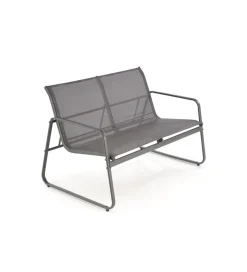 Zestaw ogrodowy CONOR sofa 114 cm dwa fotele 76 cm stolik 75 cm czarno szary