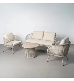 Zestaw ogrodowy DUNA sofa 153 cm dwa fotele 74 cm stolik 66 cm