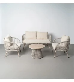 Zestaw ogrodowy DUNA sofa 153 cm dwa fotele 74 cm stolik 66 cm